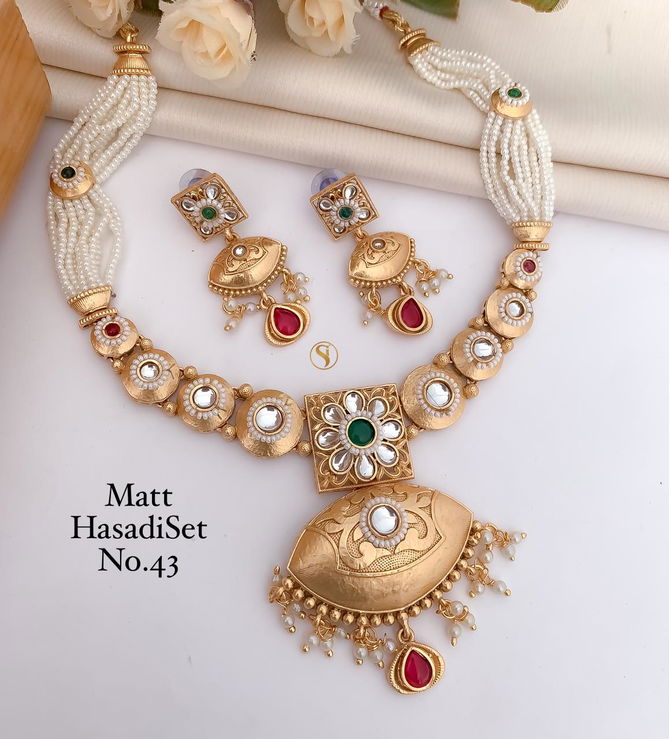 04 MH Designer Gold Matte Hasadi Set Wholesale Shop In Surat
